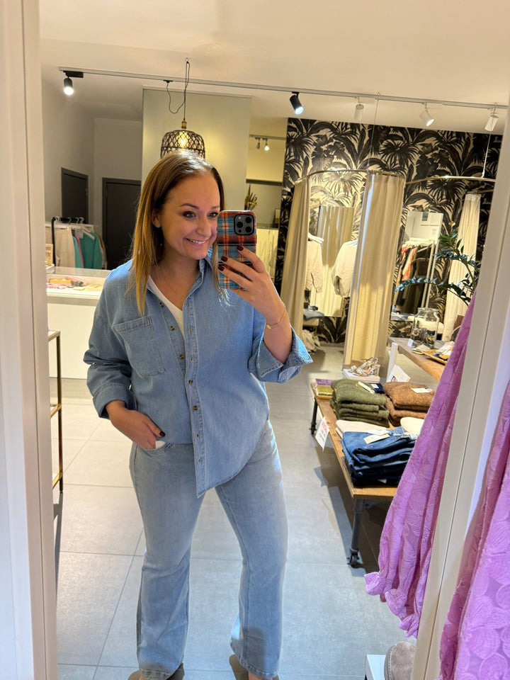 Freequent - Blouse Lisea Light Blue Denim - Luxedy