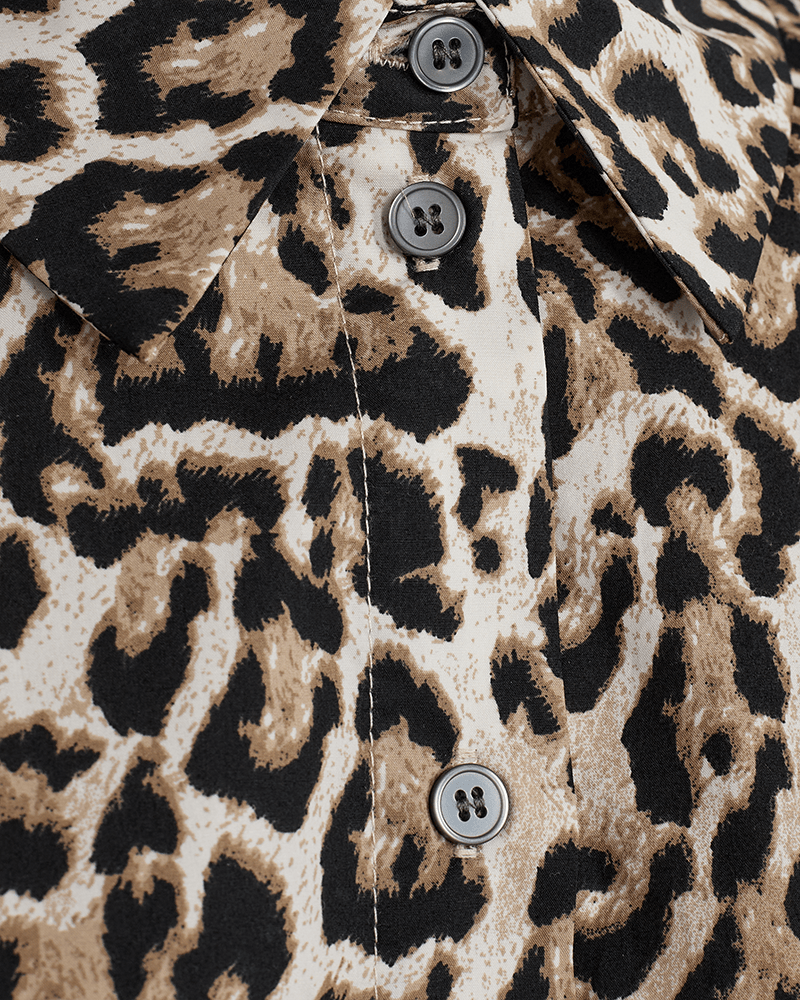 Freequent - Blouse Malay Leopard Rainy Day & Silver Mink - Luxedy