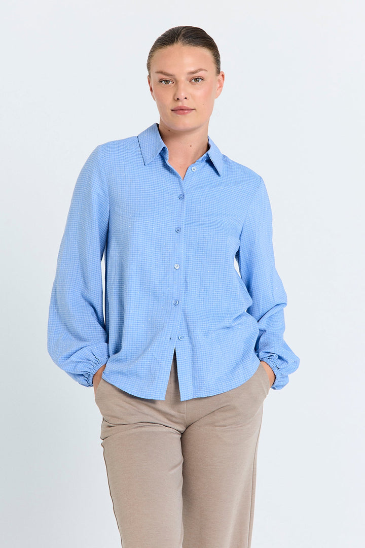 Freequent - Blouse Shine Wedgewood Blue Melange - Luxedy