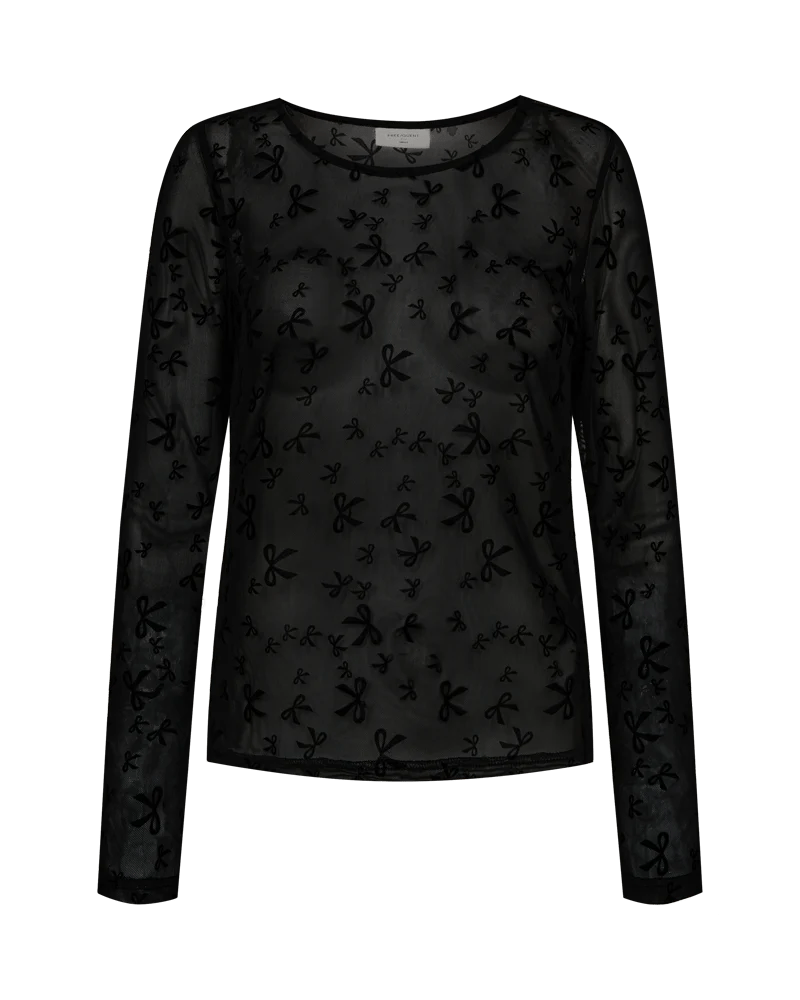 Freequent - Blouse Strikjes Iska Black - Luxedy