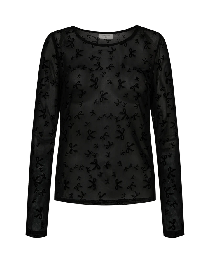 Freequent - Blouse Strikjes Iska Black - Luxedy