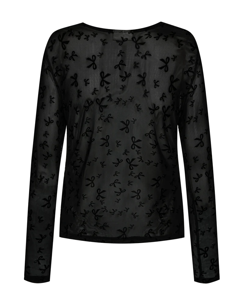 Freequent - Blouse Strikjes Iska Black - Luxedy