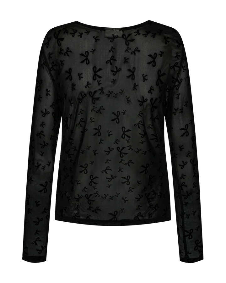 Freequent - Blouse Strikjes Iska Black - Luxedy