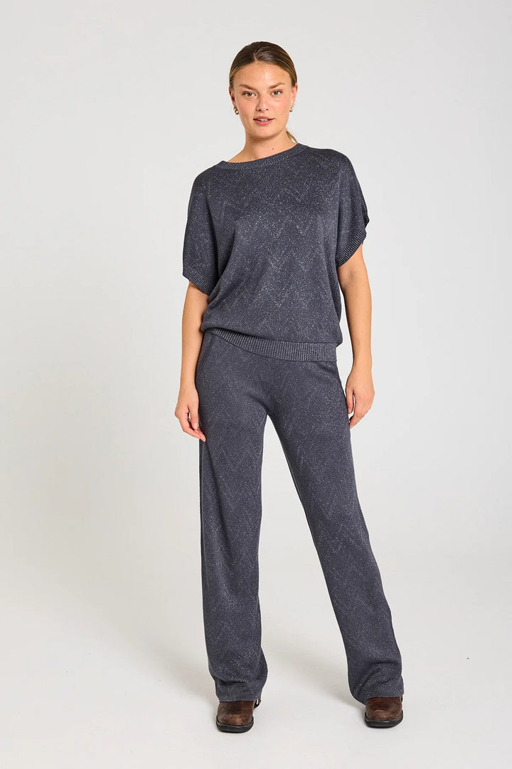Freequent - Broek Anilux Gray Pinstripe Gunmetal - Luxedy