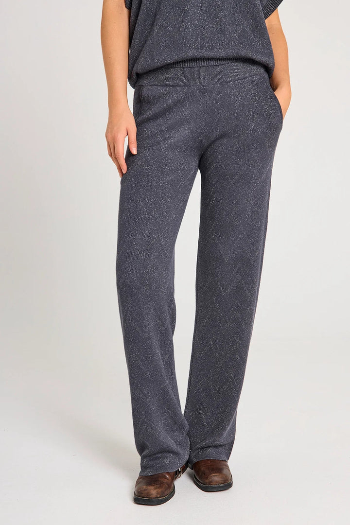 Freequent - Broek Anilux Gray Pinstripe Gunmetal - Luxedy