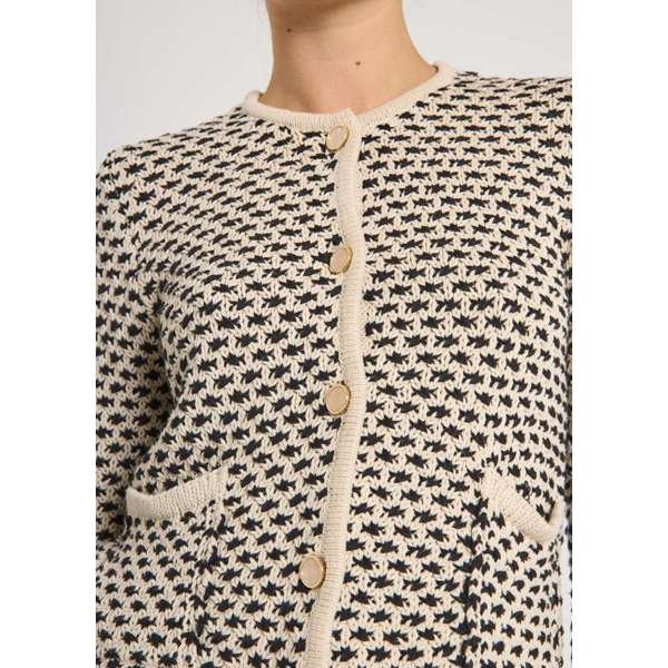 Freequent - Cardigan Cotla Moonbeam & Black - Luxedy