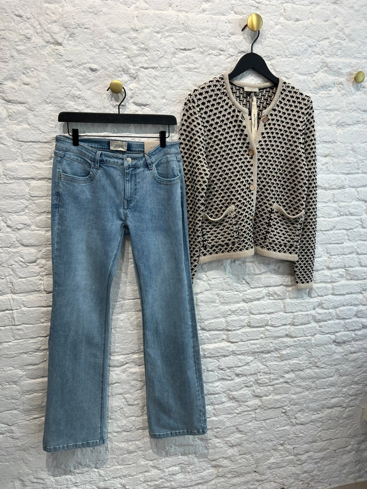 Freequent - Cardigan Cotla Moonbeam & Black - Luxedy