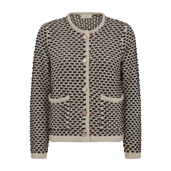 Freequent - Cardigan Cotla Moonbeam & Black - Luxedy