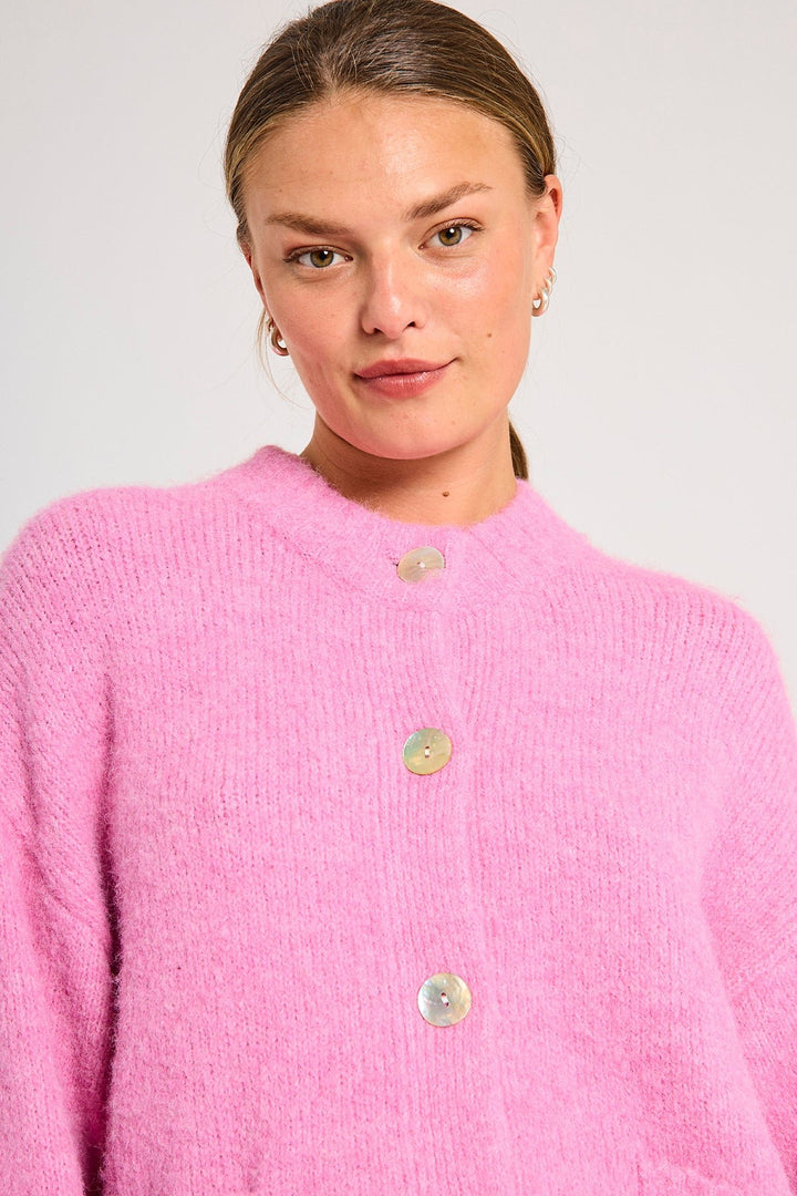 Freequent - Cardigan Louisa Fuchsia Pink - Luxedy