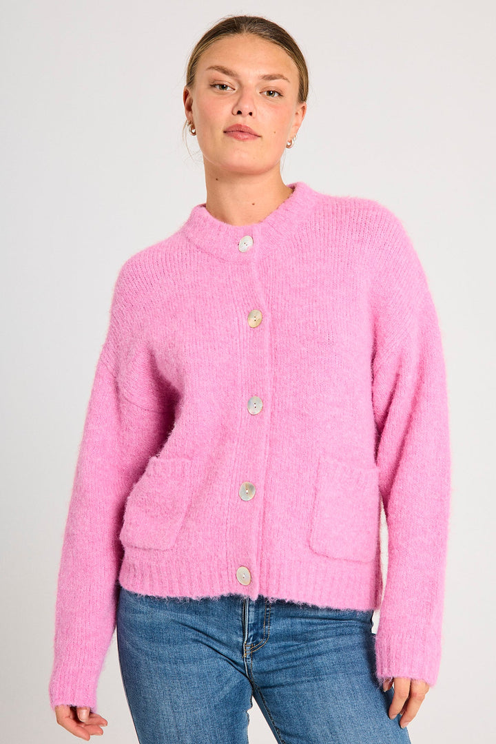 Freequent - Cardigan Louisa Fuchsia Pink - Luxedy