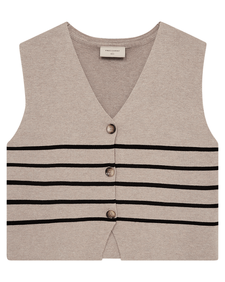 Freequent - Gilet Ani Waistcoat Simply Taupe Melange - Luxedy