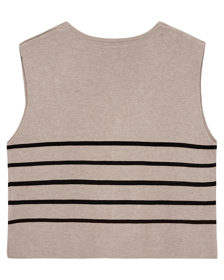 Freequent - Gilet Ani Waistcoat Simply Taupe Melange - Luxedy