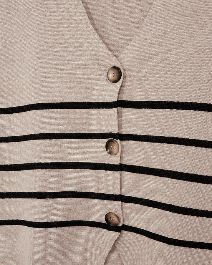 Freequent - Gilet Ani Waistcoat Simply Taupe Melange - Luxedy