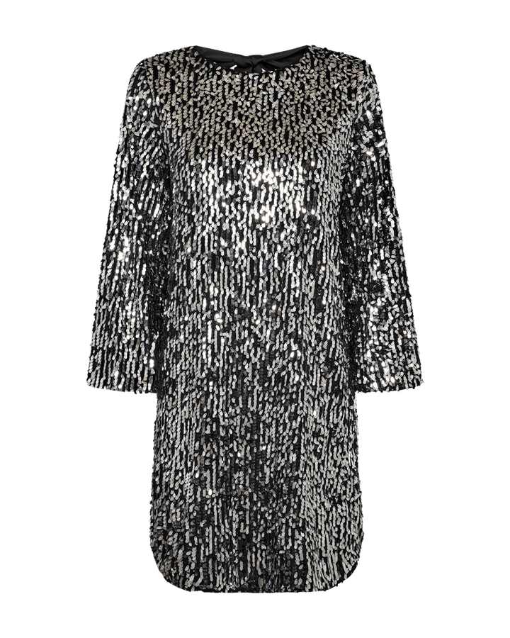 Freequent - Jurk Eve Silver With Black Bow - Luxedy