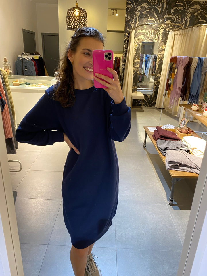 Freequent - Jurk Kamela Navy Blazer Blue - Luxedy