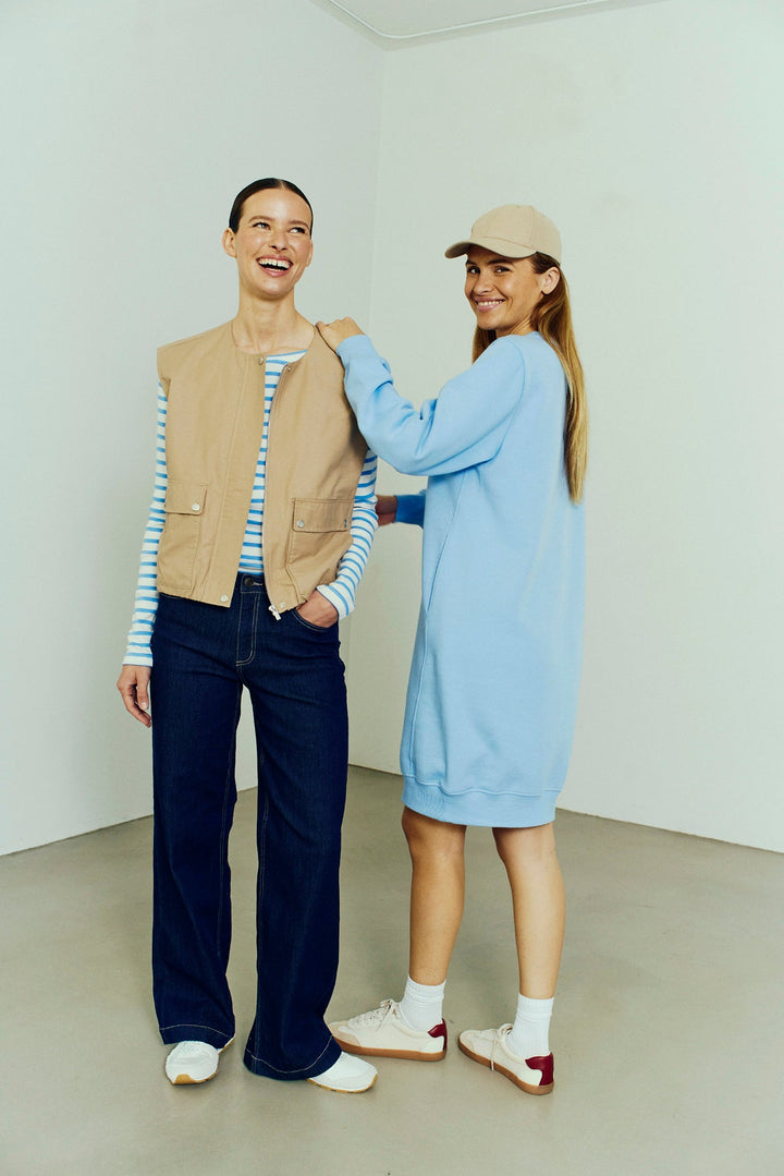 Freequent - Jurk Kamela Vista Blue - Luxedy