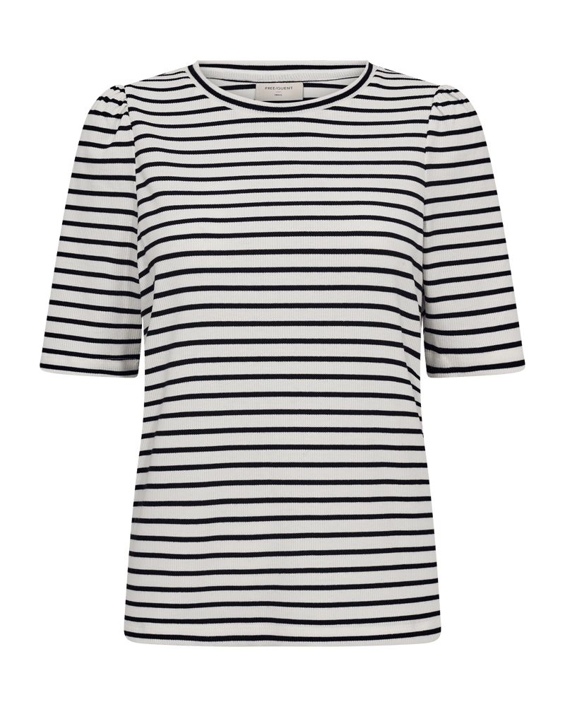Freequent - T-Shirt Eloisei Star Offwhite & Black - Luxedy