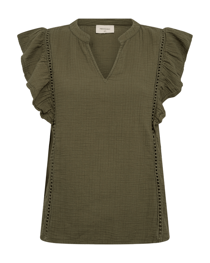 Freequent - T-Shirt Uline Deep Lichen Green - Luxedy