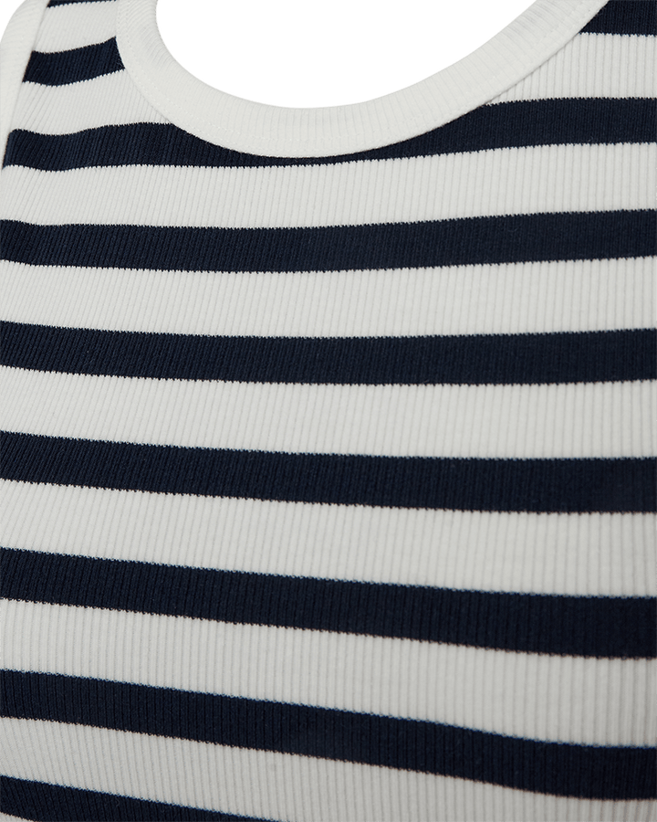 Freequent - Top Effy Navy Blue & Off White - Luxedy