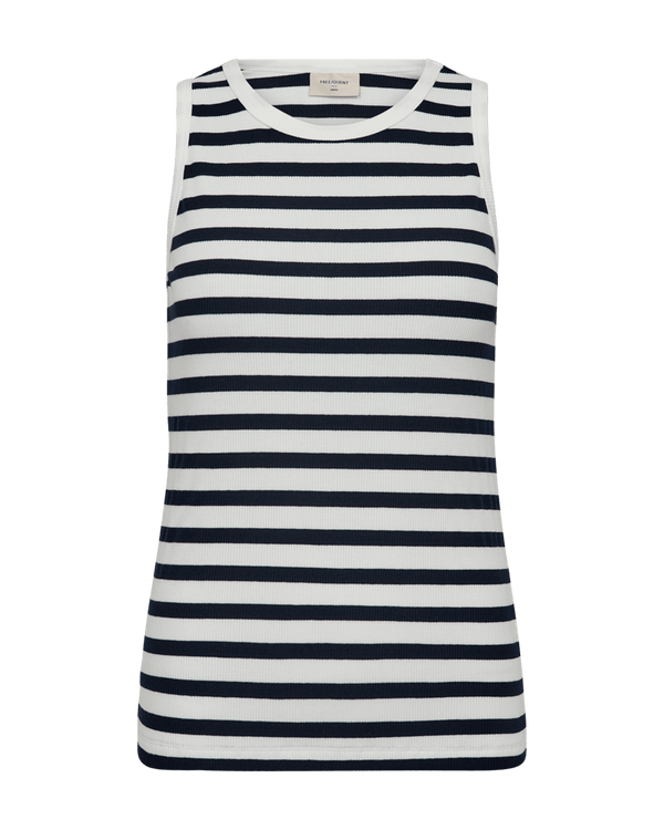 Freequent - Top Effy Navy Blue & Off White - Luxedy