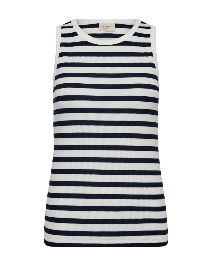 Freequent - Top Effy Navy Blue & Off White - Luxedy