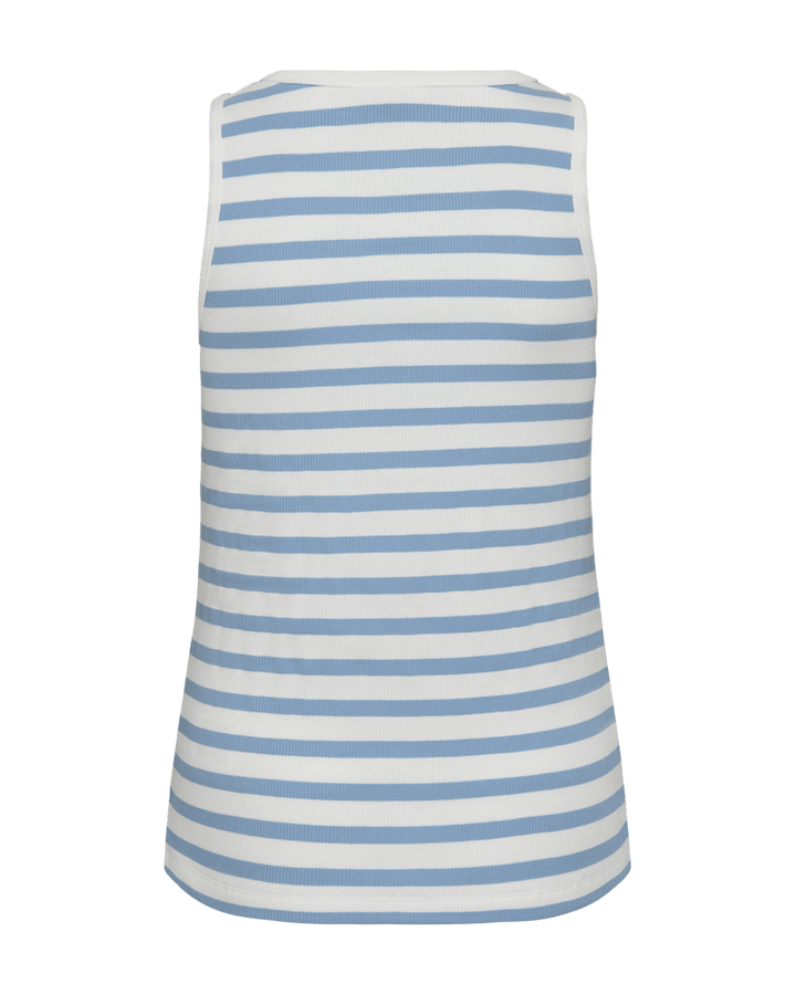 Freequent - Top Effy Off White & Chambray Blue - Luxedy