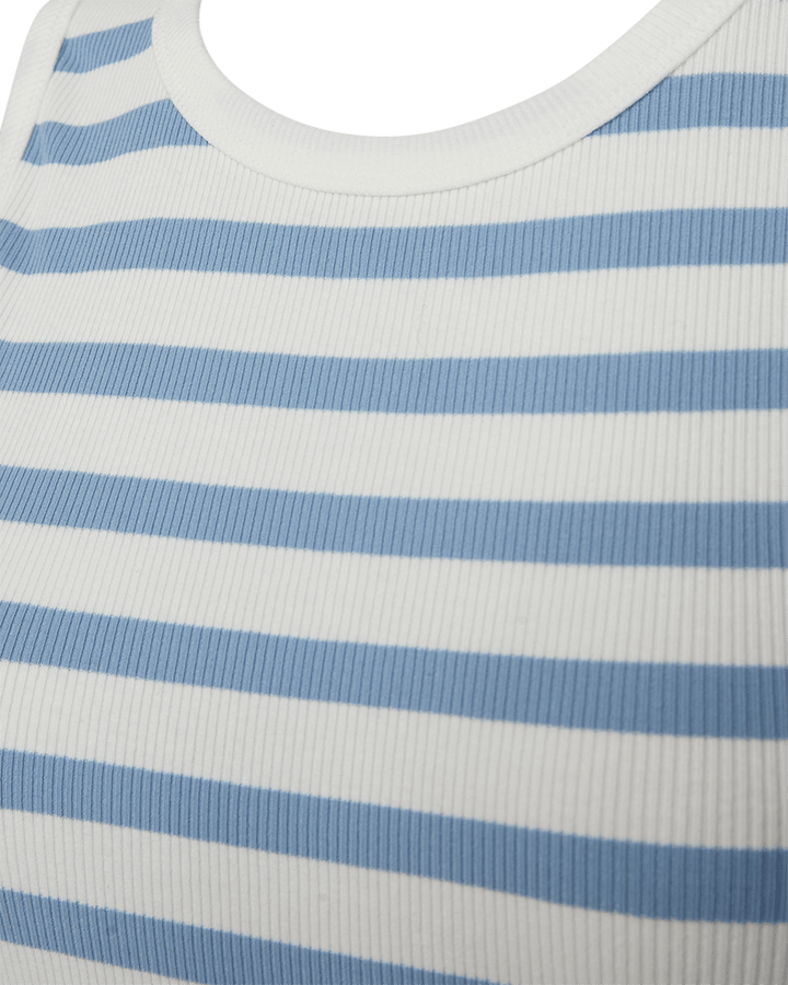 Freequent - Top Effy Off White & Chambray Blue - Luxedy