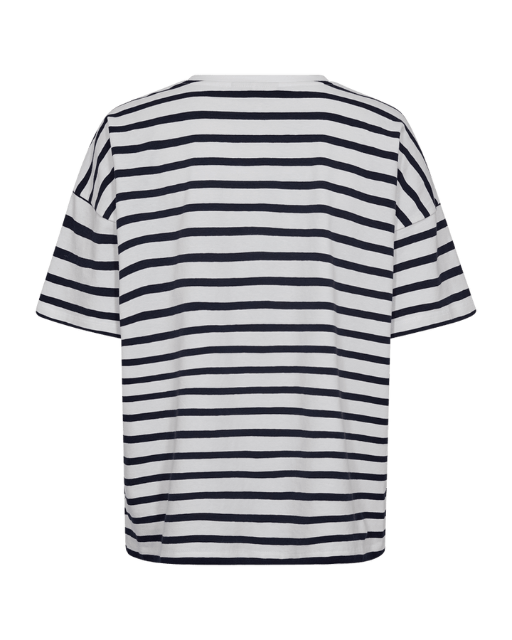 Freequent - Top Fenjal Brilliant White And Navy Blue - Luxedy
