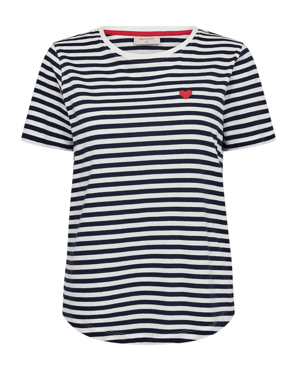 Freequent - Top Mian Offwhite Navy Blue - Luxedy