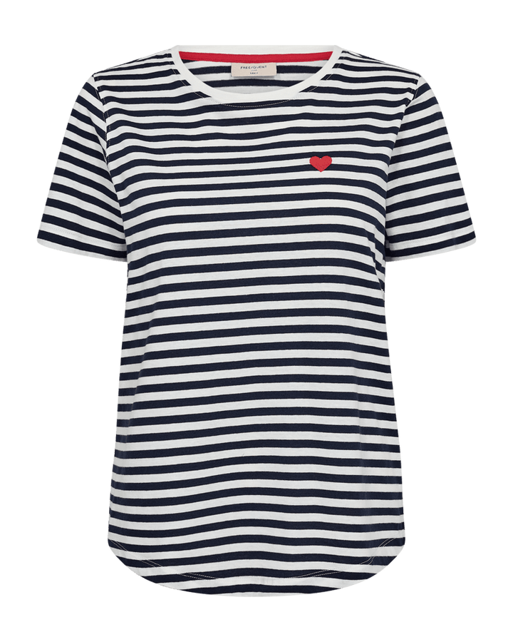 Freequent - Top Mian Offwhite Navy Blue - Luxedy