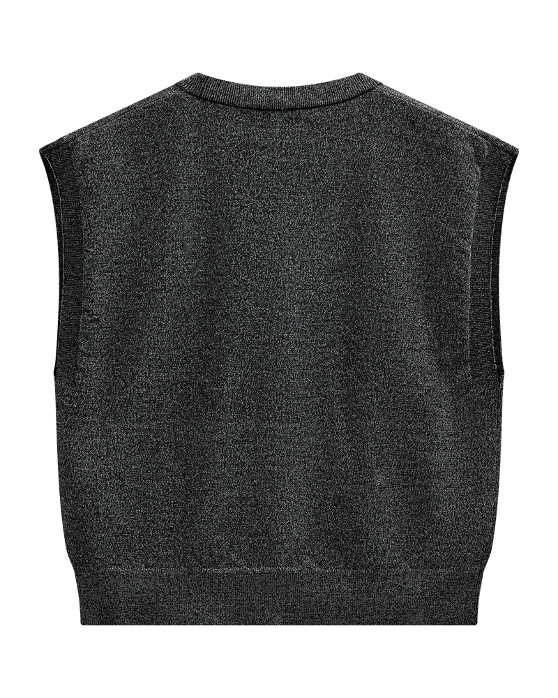 Freequent - Trui Bisolo Waisticoat Black & Silver - Luxedy