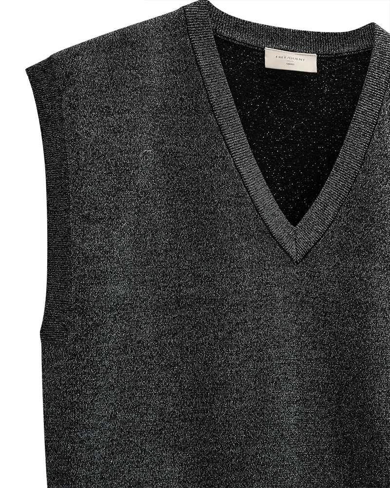 Freequent - Trui Bisolo Waisticoat Black & Silver - Luxedy