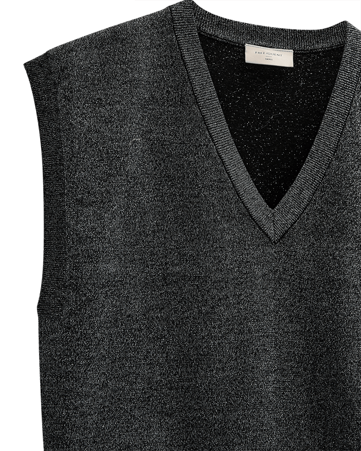 Freequent - Trui Bisolo Waisticoat Black & Silver - Luxedy