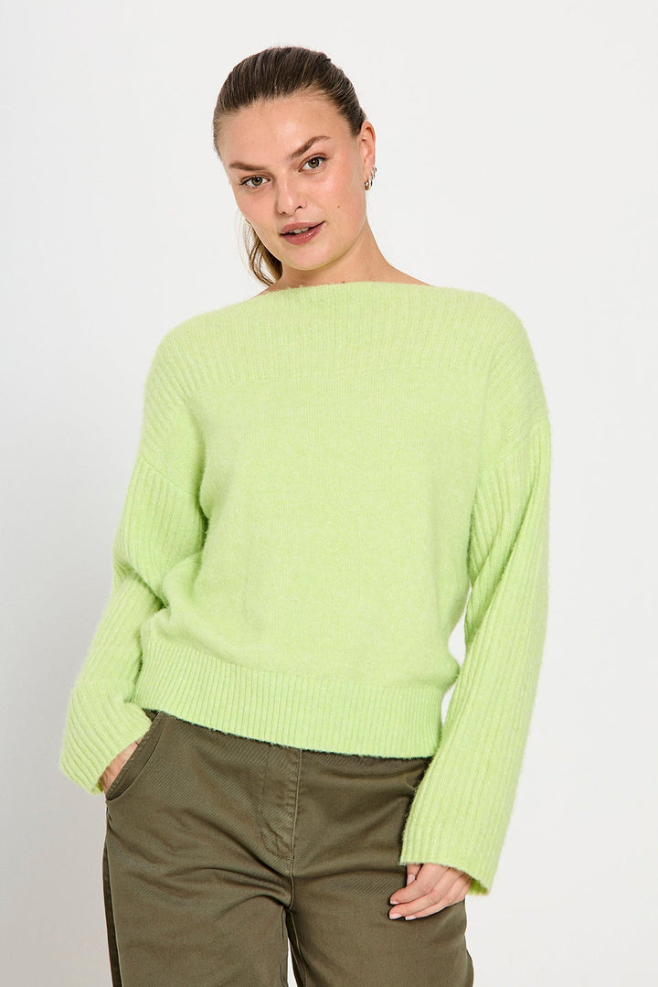 Freequent - Trui Boady Shadow Lime Melange - Luxedy