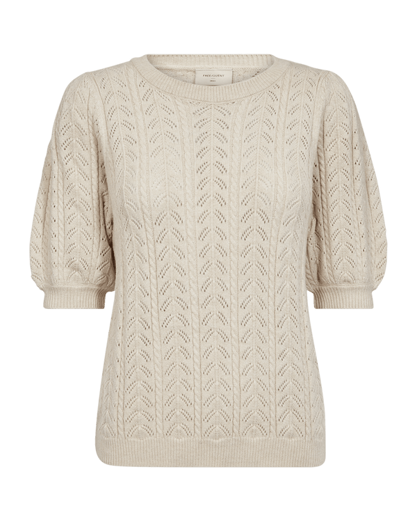 Freequent - Trui Clarry Sand Melange Round Neck - Luxedy