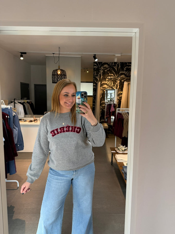 Freequent - Trui Wana Chérie Pullover Medium Grey & Port Royal - Luxedy