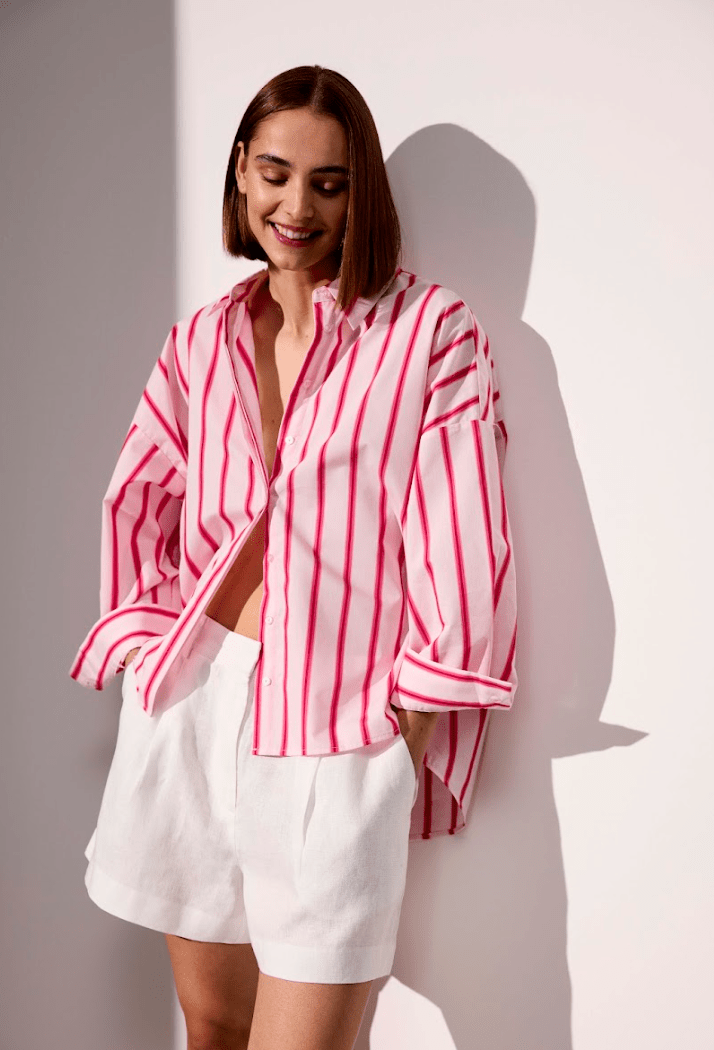 JcSophie - Blouse Helen Pink Stripes - Luxedy