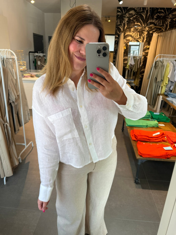 JcSophie - Blouse Henley Offwhite - Luxedy