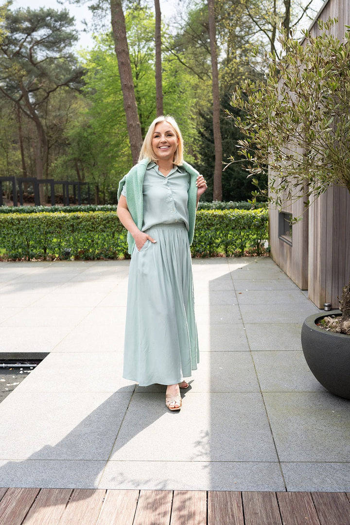 JcSophie - Blouse Hollywood Dusty Turquoise - Luxedy