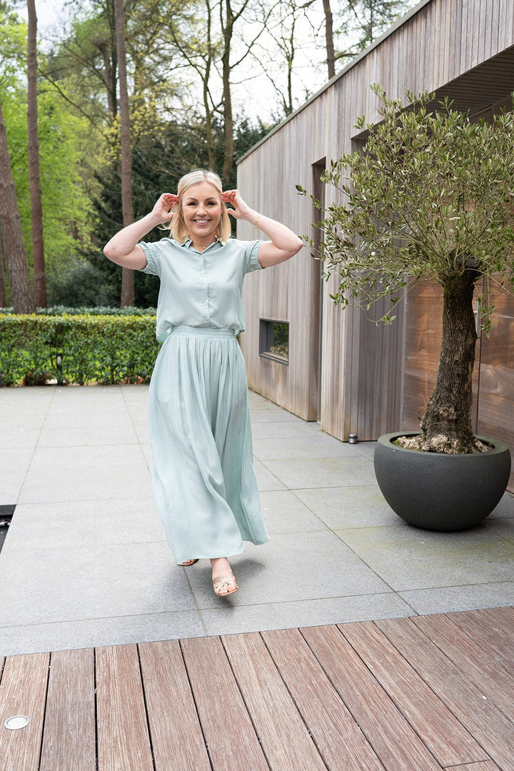 JcSophie - Blouse Hollywood Dusty Turquoise - Luxedy