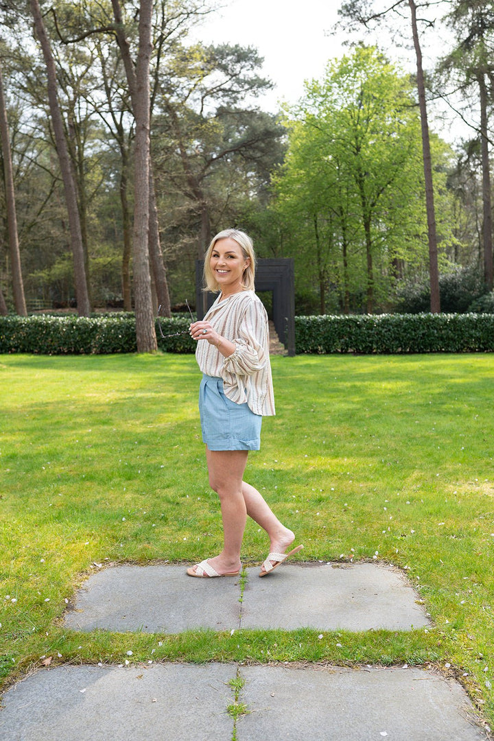 JcSophie - Blouse Honey Cream Stripes - Luxedy