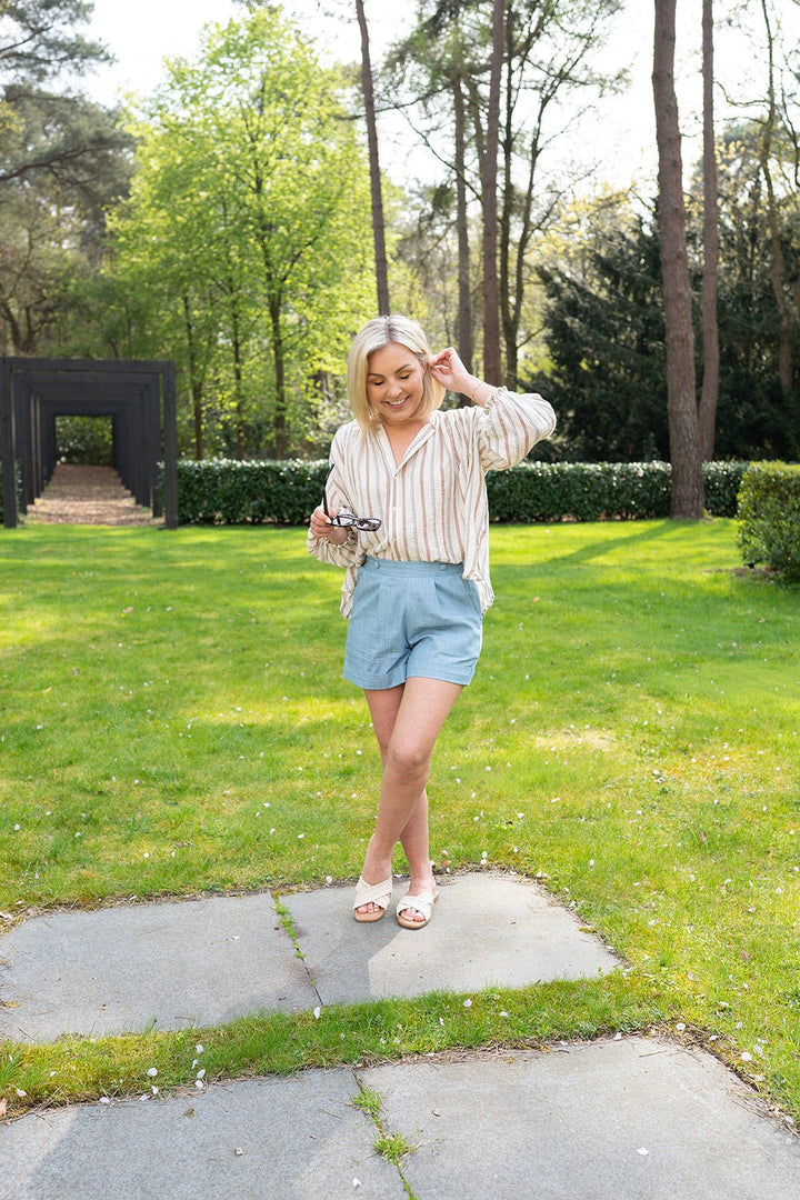 JcSophie - Blouse Honey Cream Stripes - Luxedy