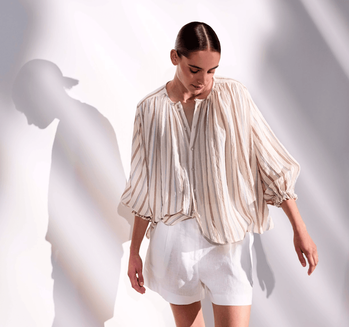 JcSophie - Blouse Honey Cream Stripes - Luxedy