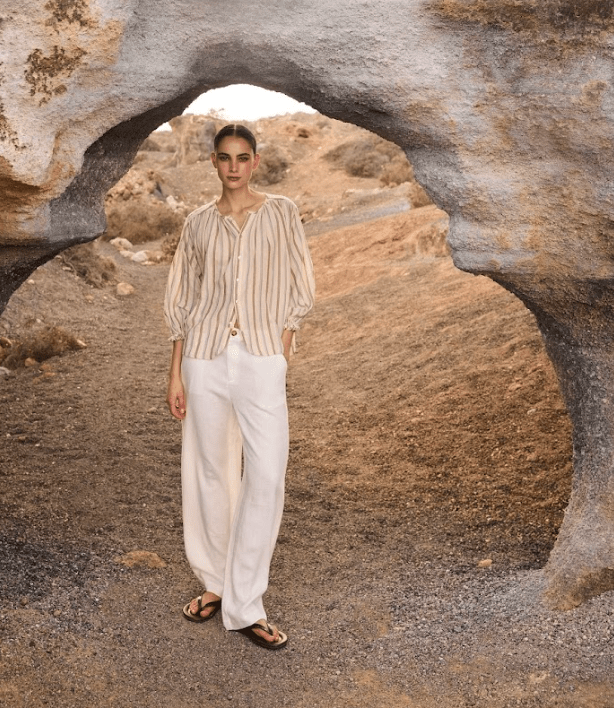 JcSophie - Blouse Honey Cream Stripes - Luxedy