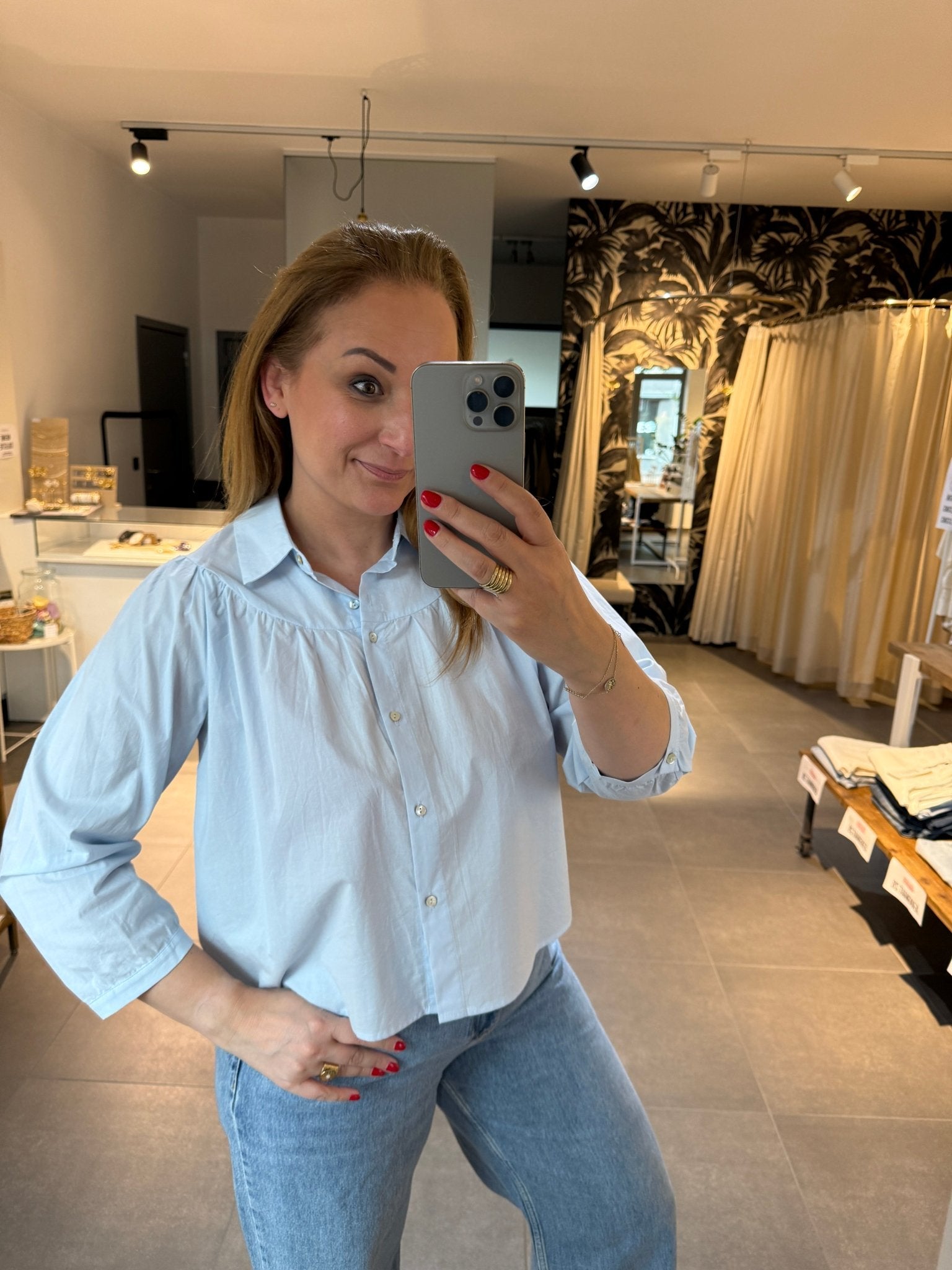 JcSophie - Blouse Jaffa Light Blue - Luxedy
