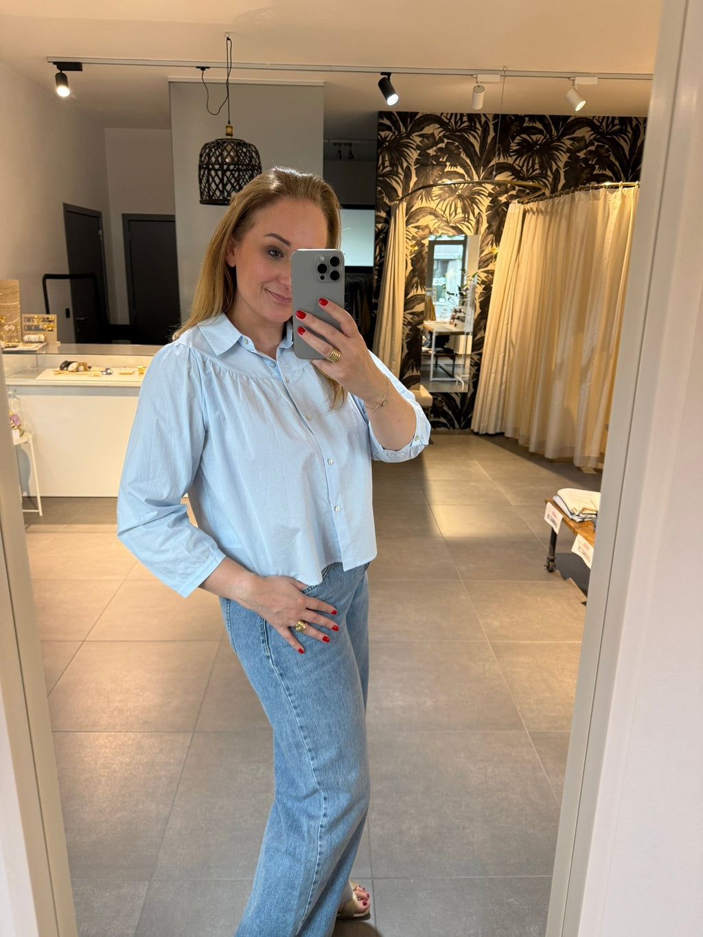 JcSophie - Blouse Jaffa Light Blue - Luxedy