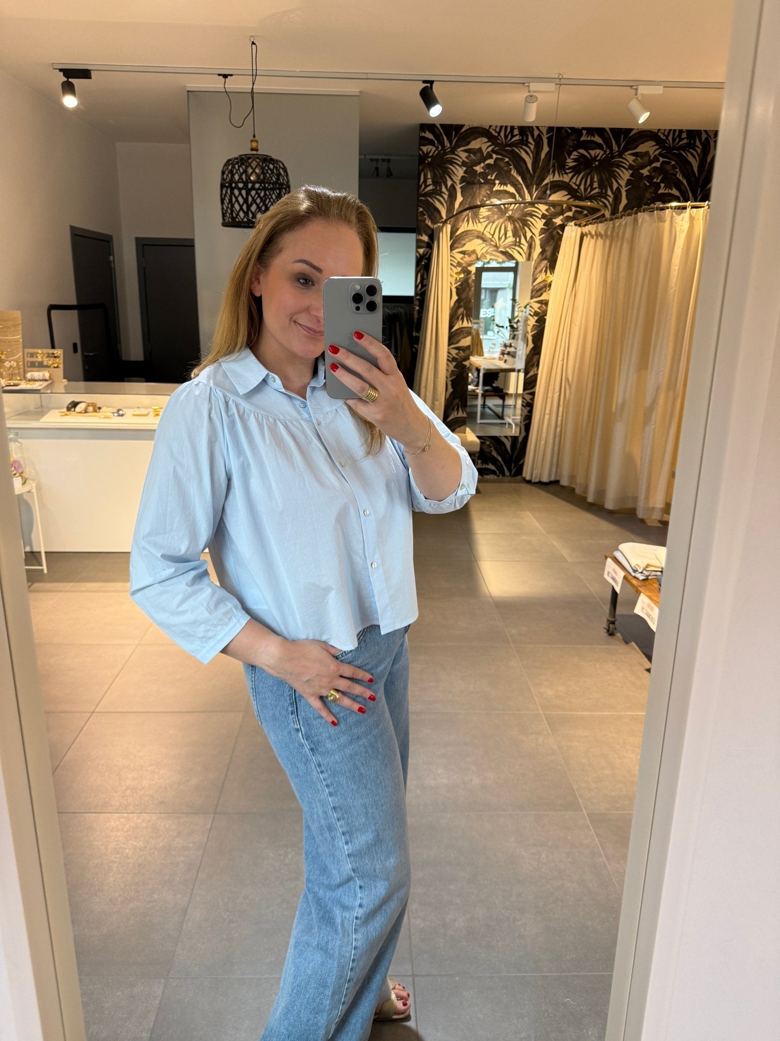 JcSophie - Blouse Jaffa Light Blue - Luxedy