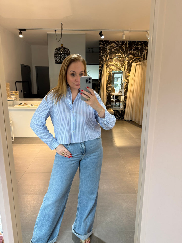 JcSophie - Blouse Jenevieve Blue Stripes - Luxedy