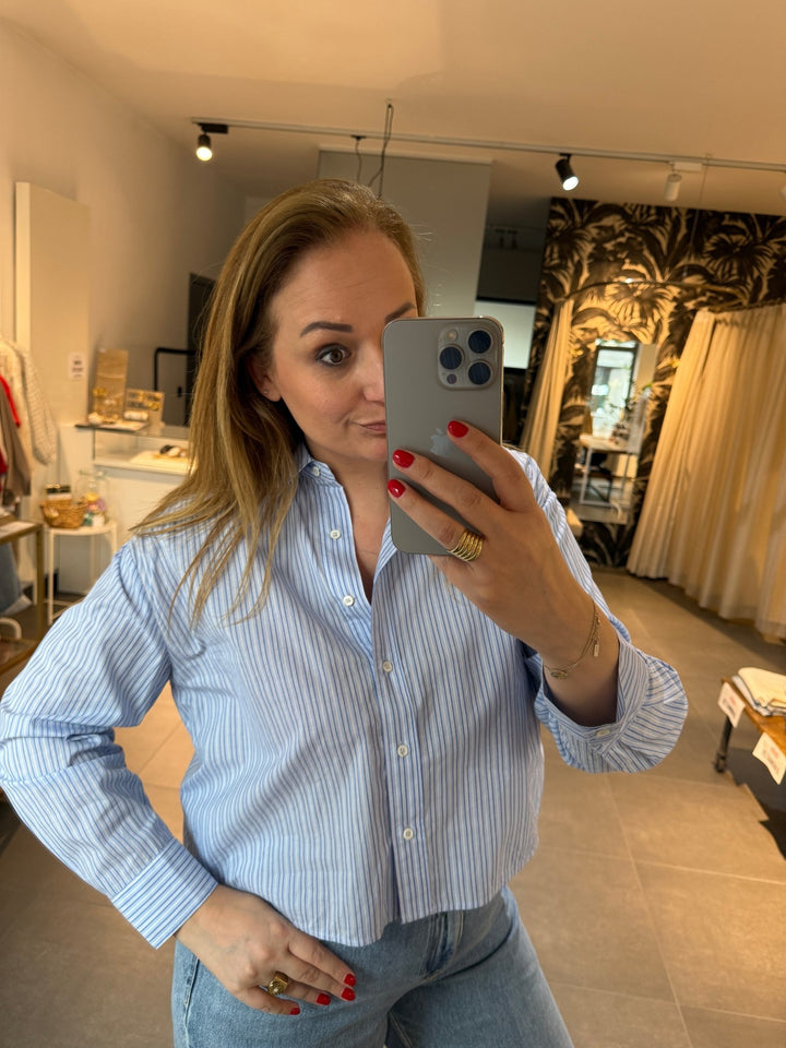 JcSophie - Blouse Jenevieve Blue Stripes - Luxedy