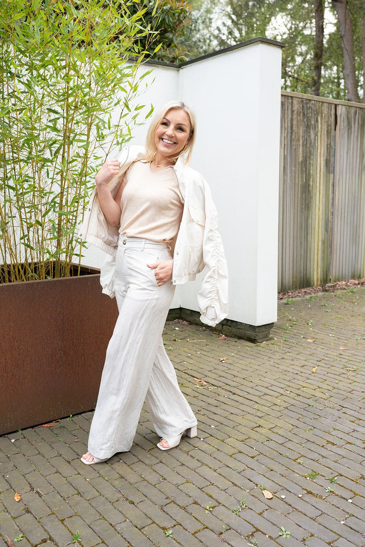 JcSophie - Broek Gift Offwhite Stripes - Luxedy